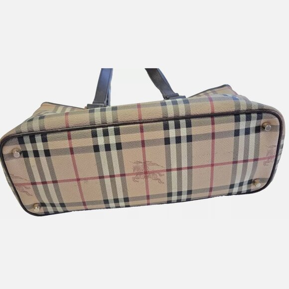BURBERRY Nova Check Coated Canvas Top Zip Tote Vintage - Picture 3 of 11